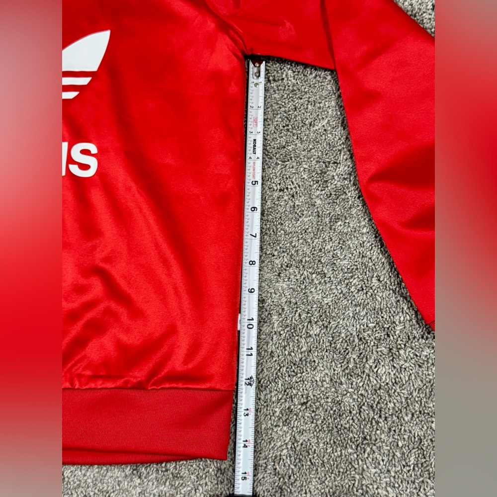 Adidas Crewneck-Bold Red Satin Trefoil-Womens size M - Picture 8 of 9